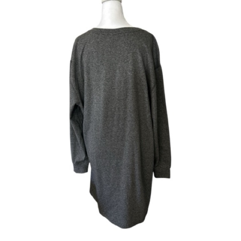 CAbi 3650 Gray Long Sleeve Faux Wrap Pull On Sweatshirt Dress - Picture 5 of 7